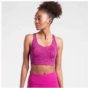 Athleta Advance Printed Bra Fiji Magnolia Purple NWT